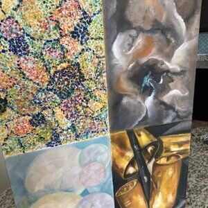 Colorado Artist one-of-a-kind work on canvas (4 scenes) - unique and large scale